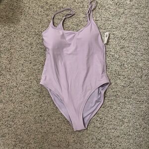 Purple One Piece Swimsuit with Spaghetti Straps